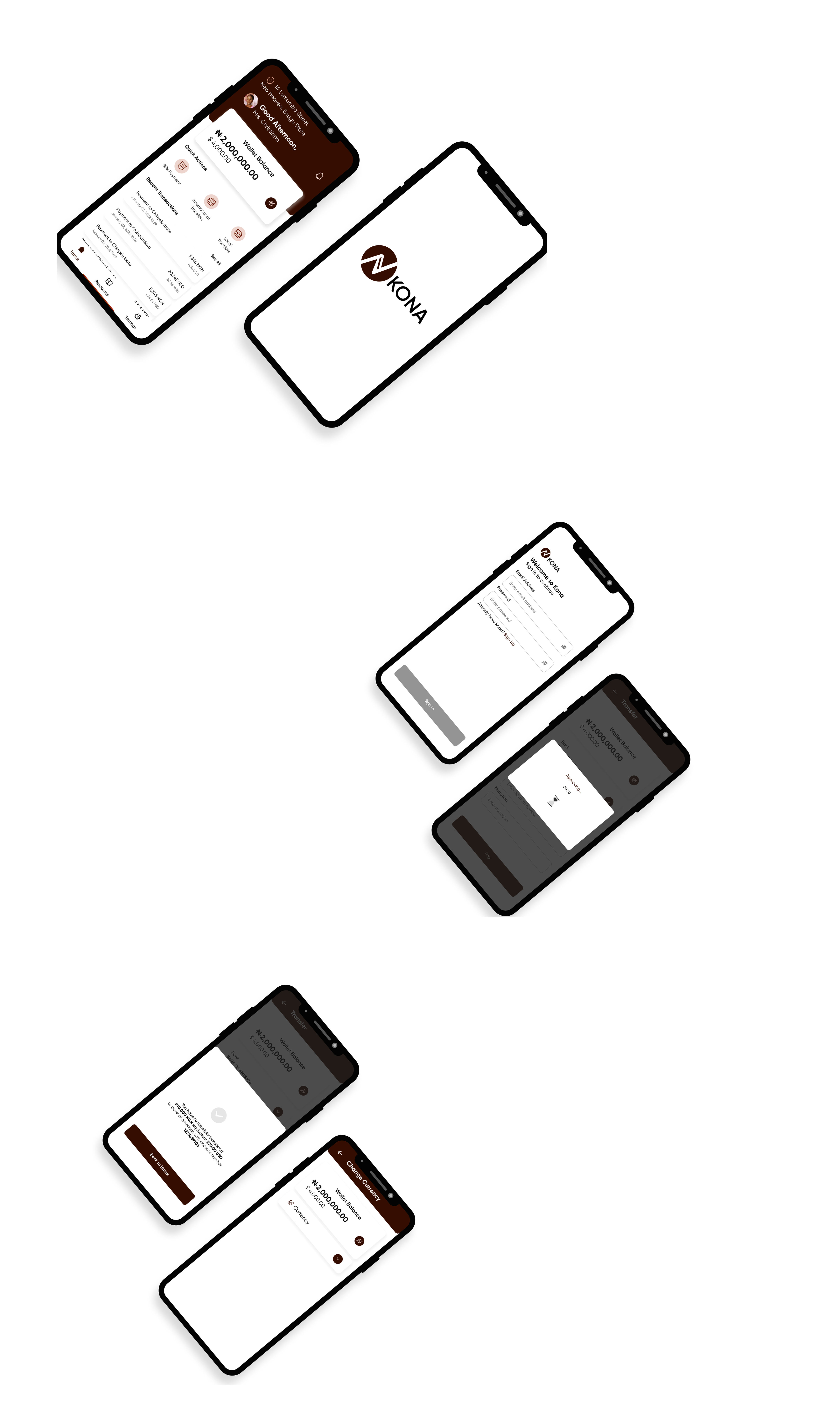 Kona Application Screens